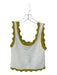 Maeve Size M Green & Cream Viscose Blend Scallop Hem Knit Cropped Sleeveless Top Green & Cream / M