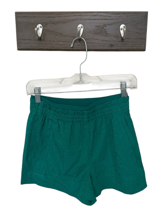 Athleta Size 0 Forest Green Polyester Blend Elastic Waist Zip Pockets Shorts Forest Green / 0