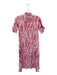 Victoria Dunn Size XS Pink & Cream Cotton Botanical Puff Sleeve Button Up Dress Pink & Cream / XS