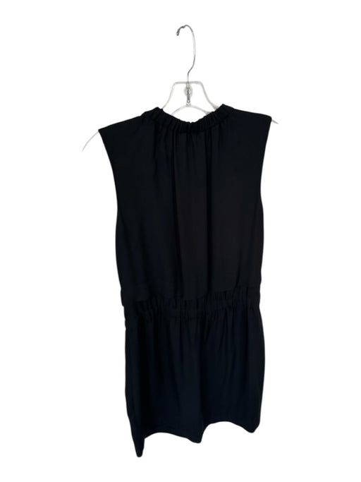 A.L.C. Size 6 Black Viscose Blend Tie Waist Sleeveless high neck Mini Dress Black / 6