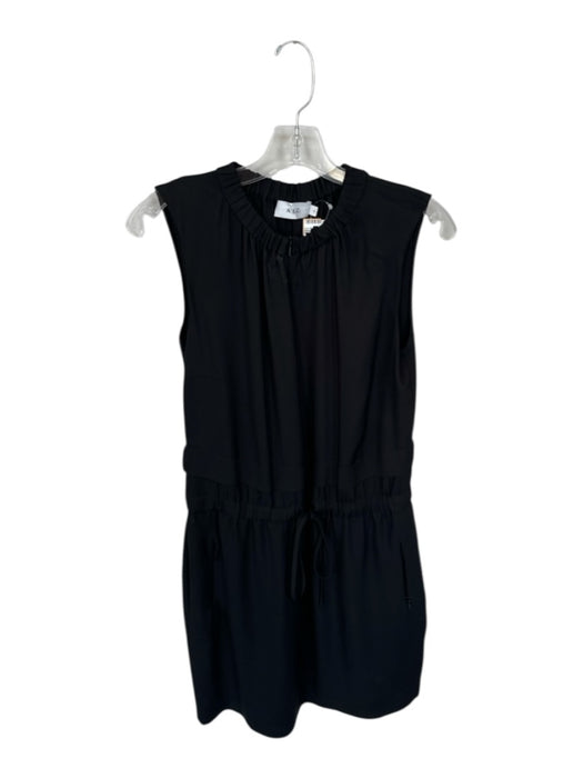 A.L.C. Size 6 Black Viscose Blend Tie Waist Sleeveless high neck Mini Dress Black / 6