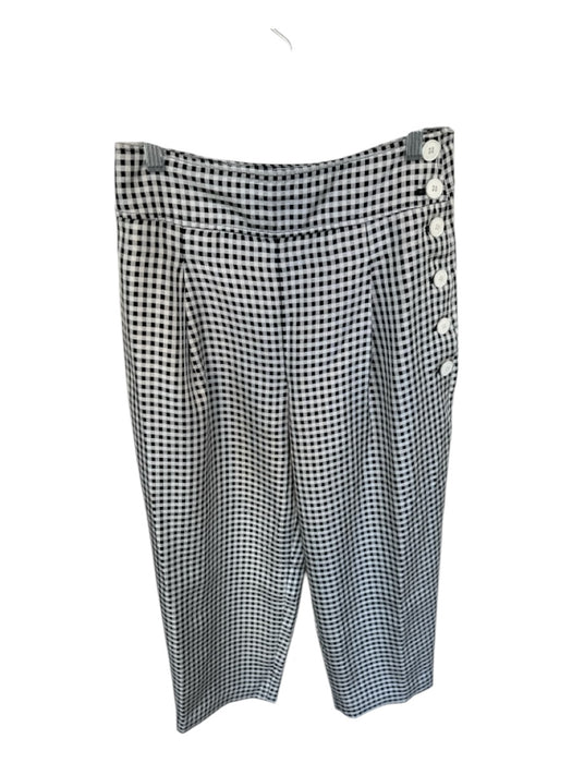 Club Monaco Size 4 Black & White Polyester Blend Side Button Checkered Pants Black & White / 4