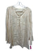Juan D Dios Size M Light Beige Cotton Long Sleeve Buttons Floral Eyelet Coverup Light Beige / M