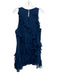 Cinq a Sept Size 10 Navy Blue Silk Sleeveless Ruffle Detail Keyhole Back Dress Navy Blue / 10