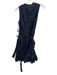 Rebecca Taylor Size 8 Navy Blue & White Cotton Sleeveless Contrast Stitch Dress Navy Blue & White / 8