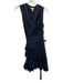 Rebecca Taylor Size 8 Navy Blue & White Cotton Sleeveless Contrast Stitch Dress Navy Blue & White / 8