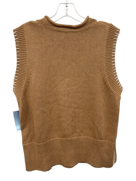 Cartolina Size M Beige & White Cotton & Cashmere Knit Side Button Sweater Beige & White / M