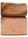 Tory Burch Camel Brown Leather Flap Closure embossed logo Clutch Bag Camel Brown