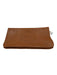 Tory Burch Camel Brown Leather Flap Closure embossed logo Clutch Bag Camel Brown