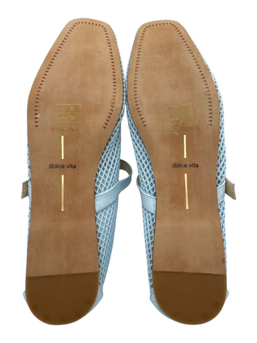 Dolce Vita Shoe Size 10 Baby Blue Mesh Lined Leather Strap Netting Flats Baby Blue / 10