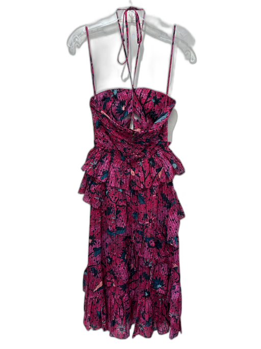 Ulla Johnson Size XS Pink, Blue & Black Cotton & Viscose Abstract Print Dress Pink, Blue & Black / XS