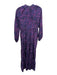 Marie Oliver Size XS Purple & Black Silk Abstract Splatter Long Sleeve Dress Purple & Black / XS