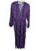 Marie Oliver Size XS Purple & Black Silk Abstract Splatter Long Sleeve Dress Purple & Black / XS