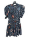 Ulla Johnson Size 00 Blue, Brown, White Cotton Blend Floral Mini Dress Blue, Brown, White / 00