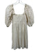 Cleobella Size XS White Cotton Smocked Bodice Eyelet Lace Puff Sleeve Mini Dress White / XS