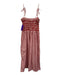 J Crew Size XS Red & White Cotton Spaghetti Strap Stripe Smocked Bodice Dress Red & White / XS