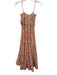 J Crew Size XXS Orange, Red, Green Cotton Blend Spaghetti Strap Midi Dress Orange, Red, Green / XXS