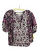 Ulla Johnson Size 4 Black, Cream, Pink Cotton & Silk Abstract Floral Top Black, Cream, Pink / 4