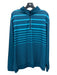 Peter Millar Size XL Teal & Blue Polyester Striped Quarter Zip Men's Jacket XL