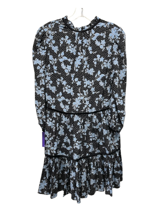 Veronica Beard Size 2 Black, Blue, White Silk Blend floral & polka dot Dress Black, Blue, White / 2