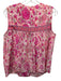 Rebecca Taylor Size 6 Mixed Pinks Silk Floral Paisley Sleeveless Tie V Neck Top Mixed Pinks / 6