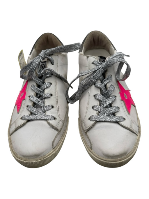 Golden Goose Shoe Size 36 White, Gray & Pink Leather Upper Distressed Sneakers White, Gray & Pink / 36
