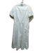 Cara Cara Size S White Cotton Short Sleeve Tie Waist Buttons Collar Dress White / S
