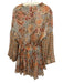 Misa Size M Orange, Green & Multi Polyester Chiffon Floral & Abstract Dress Orange, Green & Multi / M