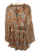 Misa Size M Orange, Green & Multi Polyester Chiffon Floral & Abstract Dress Orange, Green & Multi / M