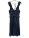 Cinq a Sept Size 6 Navy Blue Polyester Double V Sleevless ruffle Midi Dress Navy Blue / 6
