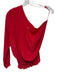 Ramy Brook Size M Red Polyester One Shoulder Long Sleeve Shirred Waist Top Red / M