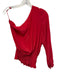 Ramy Brook Size M Red Polyester One Shoulder Long Sleeve Shirred Waist Top Red / M