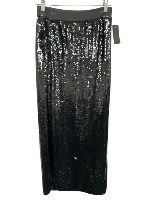 All Saints Size S Dark Gray Polyester Elastic Waist All Over Sequins Midi Skirt Dark Gray / S