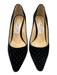 Jimmy Choo Shoe Size 38 Black & Silver Velvet Pointed Toe Dotted Mid Heel Pumps Black & Silver / 38