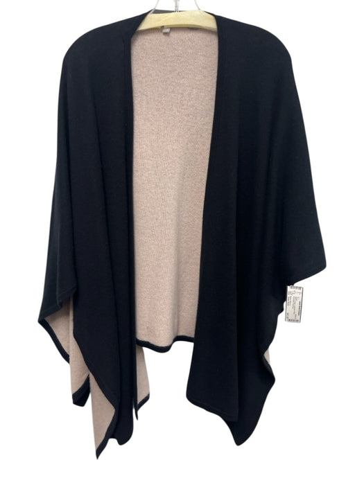 Neiman Marcus Black & Beige Cashmere Wrap Reversible Shawl Black & Beige / One Size