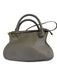 Chloe Gray Grain Leather Gold hardware Rolled Handles Zip Top Bag Gray / L