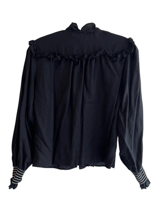 TheShirt Size Small Black & White Tencel Long Sleeve Button Down Top Black & White / Small