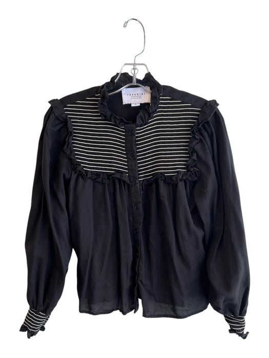 TheShirt Size Small Black & White Tencel Long Sleeve Button Down Top Black & White / Small