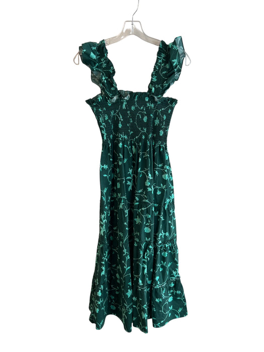 Hill House Size XS Green Cotton Blend Sleeveless All Over Print Maxi Dress Green / XS