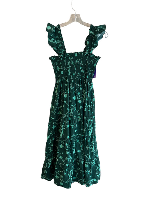 Hill House Size XS Green Cotton Blend Sleeveless All Over Print Maxi Dress Green / XS