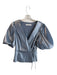 Amanda Uprichard Size Small Blue Polyester Half Balloon Sleeve V Neck Top Blue / Small