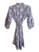 Jaipur Morni Size Small Lavendar Cotton Floral Half Button Collared Dress Lavendar / Small