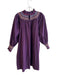 Pomander Place Size XS Eggplant Cotton Long Sleeve High Ruffle Neck Dress Eggplant / XS