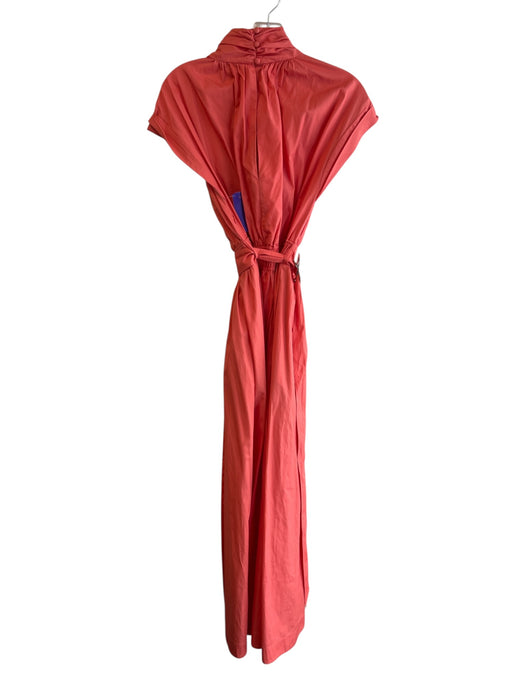 Derek Lam 10 Crosby Size 0 Orange Cotton Cap Sleeve Twist Front Belt Maxi Dress Orange / 0