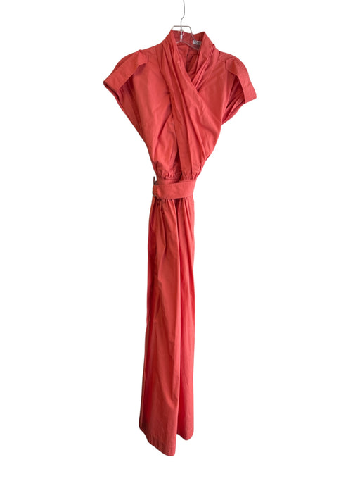 Derek Lam 10 Crosby Size 0 Orange Cotton Cap Sleeve Twist Front Belt Maxi Dress Orange / 0