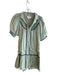 Pomander Place Size Small Light Green Rayon Pintuck Short Puff Sleeve Dress Light Green / Small