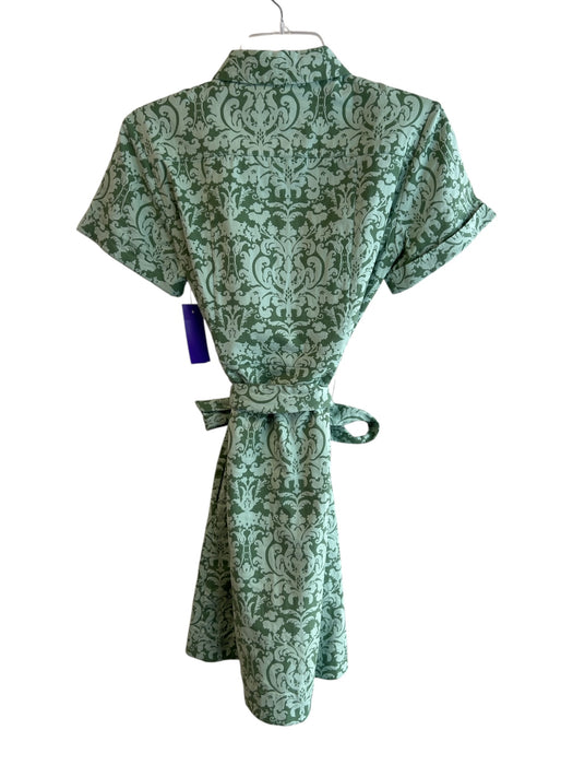 Hill House Size XS Green Cotton Blend Belt Paisley Print Button Down Dress Green / XS