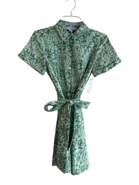 Hill House Size XS Green Cotton Blend Belt Paisley Print Button Down Dress Green / XS