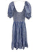 Hill House Size S Blue & White Cotton Stripe Short Puff Sleeve Midi Dress Blue & White / S