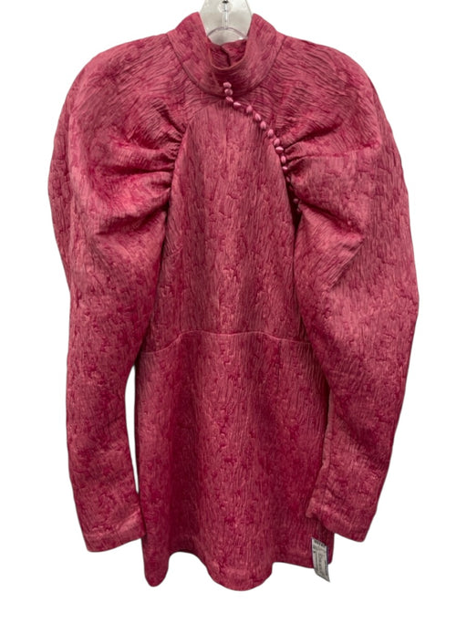 ROTATE BIRGER CHRISTENSEN Size 36 Pink Polyester Long Sleeve High Neck Dress Pink / 36